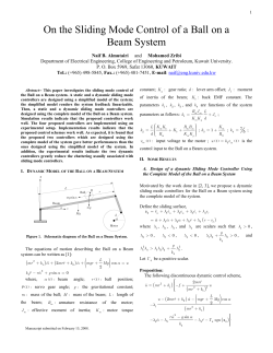 On the Sliding Mode Control of a Ball on a Beam System