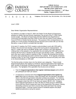 Fairfax County Participant Fee Policy