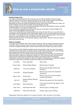 How to use a shepherds whistle