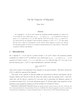 On the capacity of digraphs, European J. Combinatorics 19