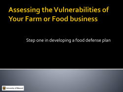 Assessing the Vulnerabilities of Your Farm or Food Business (.ppt)
