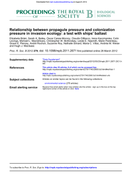pressure in invasion ecology: a test with ships` ballast Relationship
