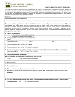 Environmental Questionnaire (Word)