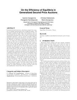 On the Efficiency of Equilibria in Generalized Second Price