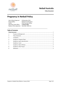 Pregnancy in Netball Policy