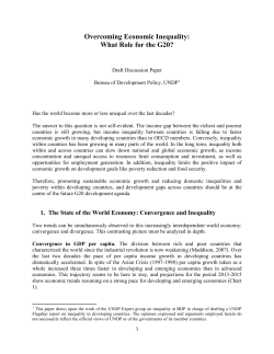 Overcoming Economic Inequality: What Role for the G20?