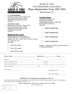 South St. Paul Girls Basketball Association Player Registration Form