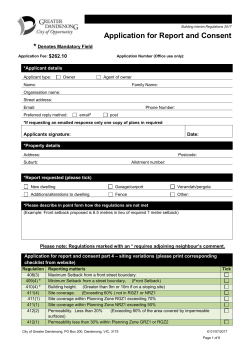 consent and report form - City of Greater Dandenong