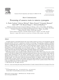 Processing of cassava roots to remove cyanogens
