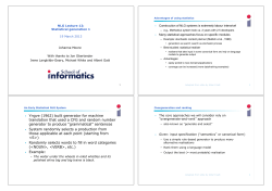 Statistical Generation 1: Overgeneration and Ranking