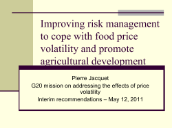 Improving risk management to better cope with food price volatility