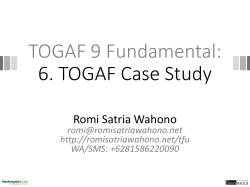 TOGAF Case Study - Romi Satria Wahono