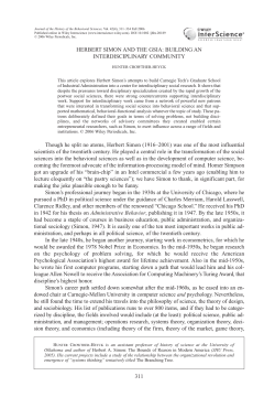 Herbert Simon and the GSIA: Building an