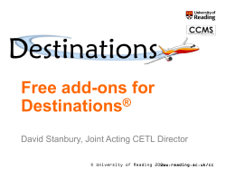 Destinations - University of Reading