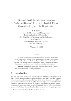 Optimal Portfolio Selection Based on Value-at
