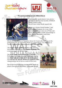 Pre-season coaching treat in Milford Haven Pembrokeshire squash