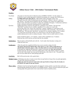 Albion Soccer Club &ndash; 2016 Indoor Tournament Rules