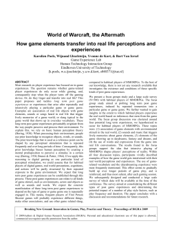 World of Warcraft, the Aftermath. How game elements transfer to real