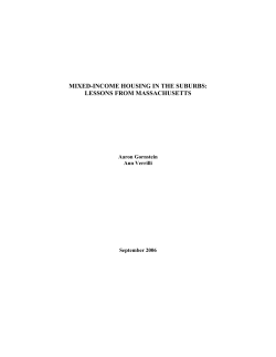 mixed-income housing in the suburbs: lessons from massachusetts