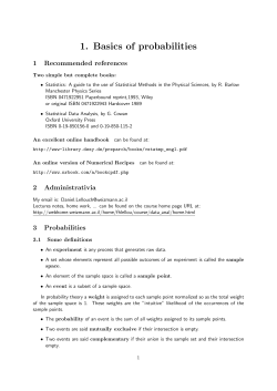 1. Basics of probabilities - Weizmann Institute of Science