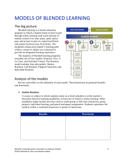 Models of Blended Learning - Blended Learning Universe