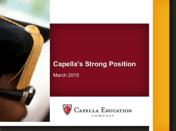 Capella`s Strong Position - Capella Education Company