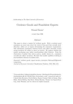 Credence Goods and Fraudulent Experts