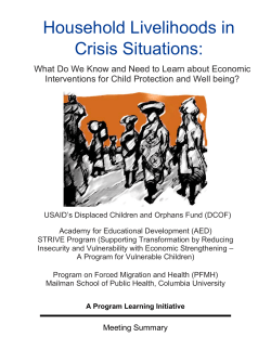 Household Livelihoods in Crisis Situations