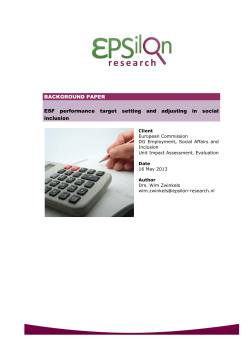 ESF performance target setting and adjusting in social inclusion