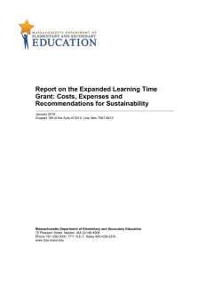 Expanded Learning Time Grant - Massachusetts Department of