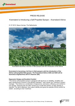 PRESS RELEASE Kverneland is Introducing a Self