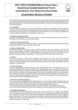 2017 CEV U18/20/22 B COACHING REGULATIONS