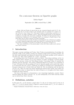 On a min-max theorem on bipartite graphs