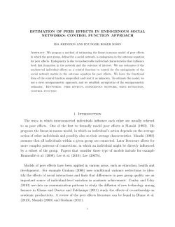 ESTIMATION OF PEER EFFECTS IN
