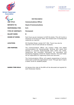 Job description - Communications Officer