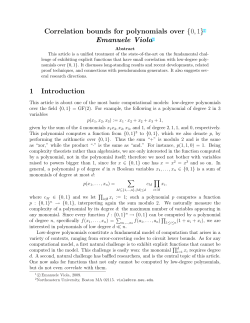 Correlation bounds for polynomials over {0,1}1 Emanuele Viola2 1