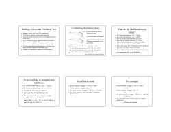 Comparing alternative trees What do the likelihood scores mean