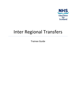 Inter Regional Transfers - NHS Education for Scotland