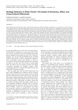 Strategy Selection in Risky Choice: The Impact of Numeracy, Affect