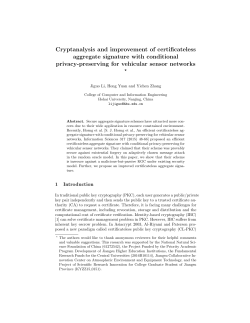Cryptanalysis and improvement of certificateless aggregate