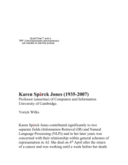 Karen Sp&auml;rck Jones contributed significantly to two separate fields