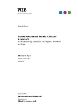 GLOBAL POWER SHIFTS AND THE FUTURE OF