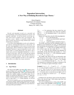 Dependent Intersection - Cornell Computer Science