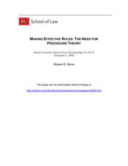 making effective rules: the need for procedure theory
