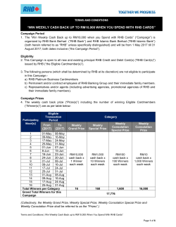 (2017) (2017) terms and conditions “win weekly cash back up to