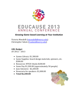 Growing Game-based Learning at Your Institution