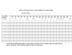 PITCHING OUTS AND COMPLETE GAME FORM