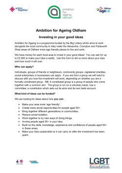 Ambition for Ageing application form