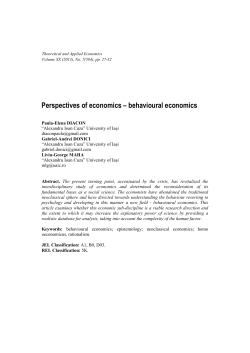 behavioural economics - Theoretical and Applied Economics