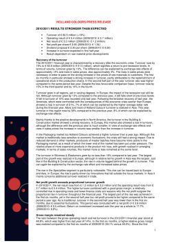 holland colours press release 2010/2011 results stronger